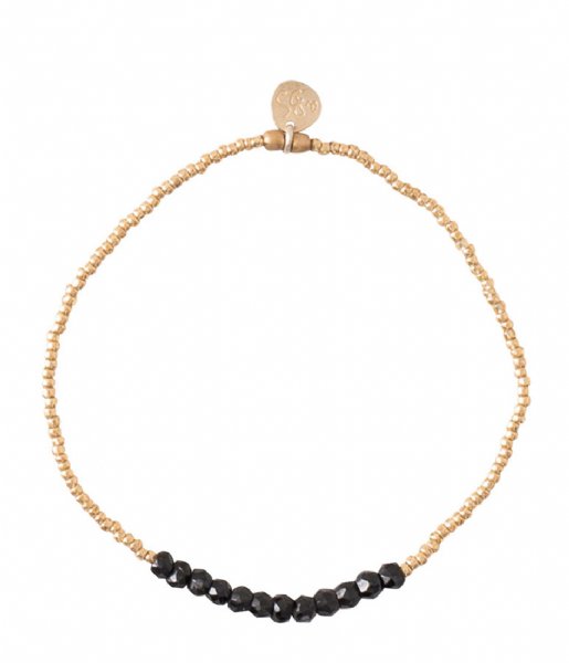 A Beautiful Story  Refined Black Onyx Gold Plated Bracelet gold plated (BL24335)
