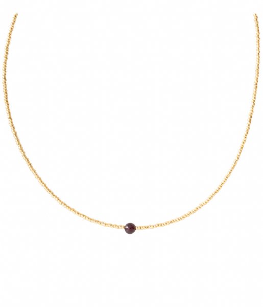 A Beautiful Story  Flora Garnet Gold Necklace gold colored