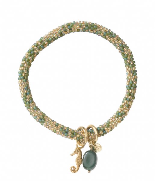 A Beautiful Story  Jacky Multi Color Aventurine Gold plated green