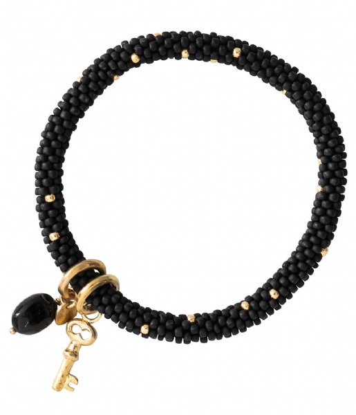 A Beautiful Story  Jacky Multi Color Black Onyx Gold Bracelet gold colored