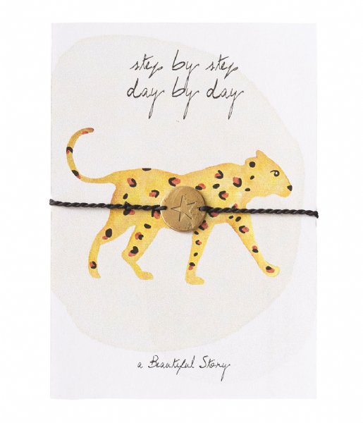A Beautiful Story  Jewelry Postcard Leopard Gold colored