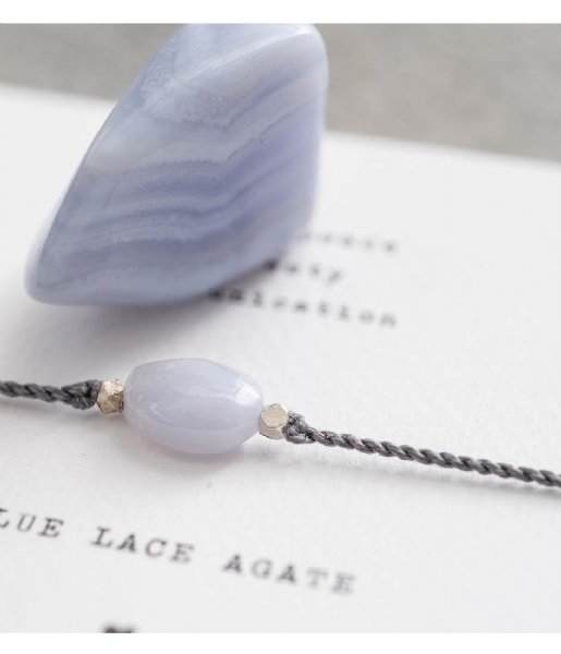 A Beautiful Story  Gemstone Card Blue Lace Agate Silver Plated Bracelet silver plated (BL22574)