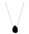 A Beautiful Story  Tender Black Onyx Sterling Necklace silver plated (22846)