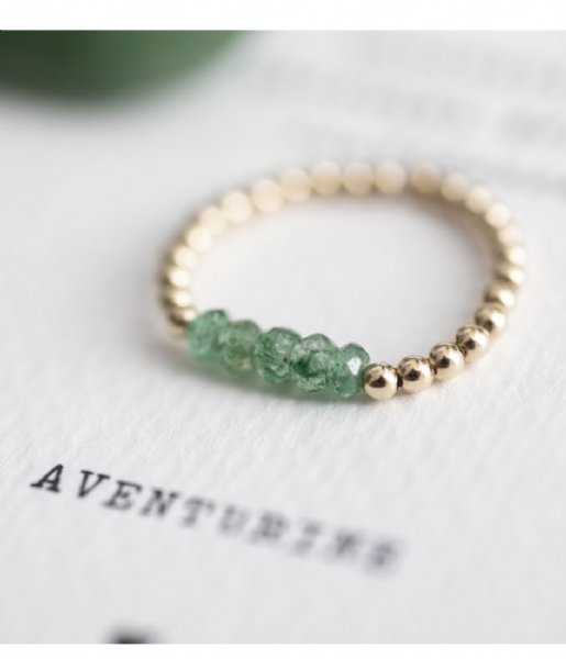 A Beautiful Story  Beauty Aventurine Gold Plated Ring S/M gold plated (BL23275)