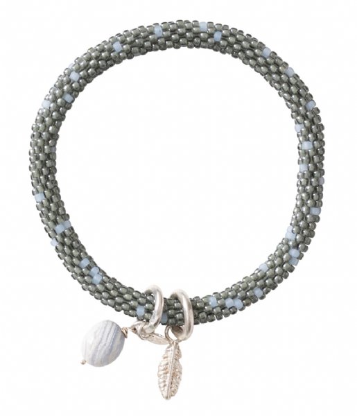 A Beautiful Story  Jacky Multi Color Blue Lace Agate Silver Plated Bracelet silver plated (BL22585)