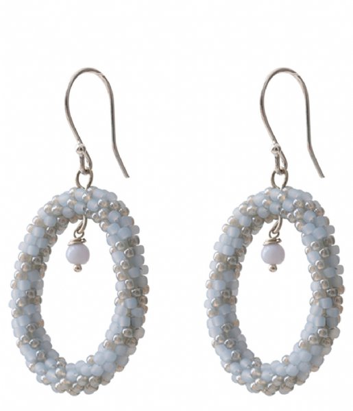 A Beautiful Story  Faith Blue Lace Agate Silver Plated Earring silver plated (BL22579)