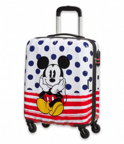American Tourister Handbagageväskor Disney Legends Spinner 55/20 Alfatwist 2.0 Mickey Blue Dots (9072)