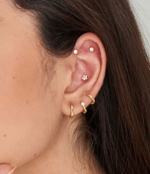 Ania Haie  Opal Bezel Barbell Single Earring Gold