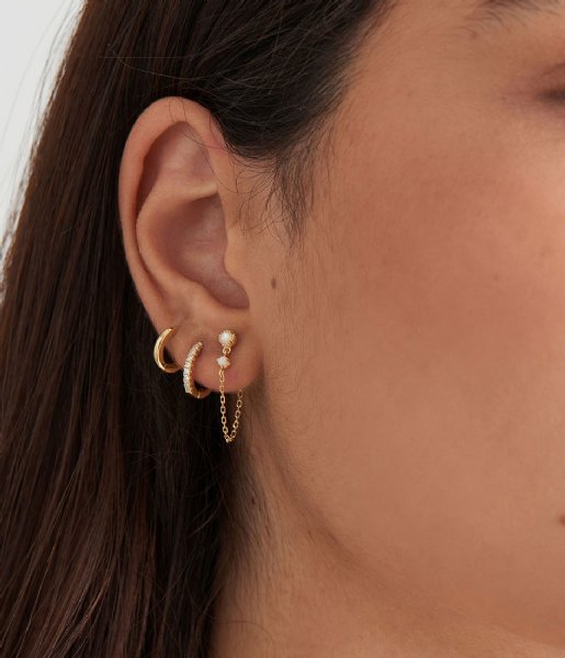 Ania Haie  Sparkle Mini Hoop Earrings Gold