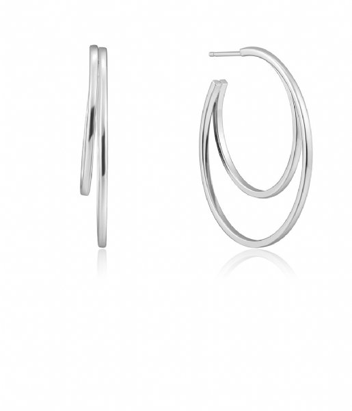 Ania Haie  925 Sterling Zilver Crescent Hoop Earrings Zilverkleurig