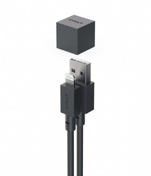 Avolt  Cable 1 USB A to lightning Stockholm Black (C1-USB-C89-17-B)