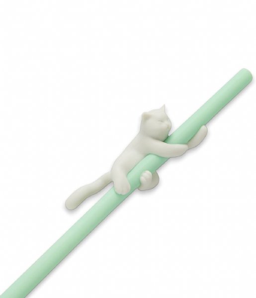 Balvi  Reusable Straw Set Climber Cat Green