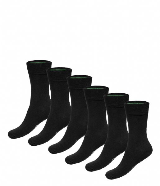 Bamboo Basics  6-Pack Anklets Socks Black (001)