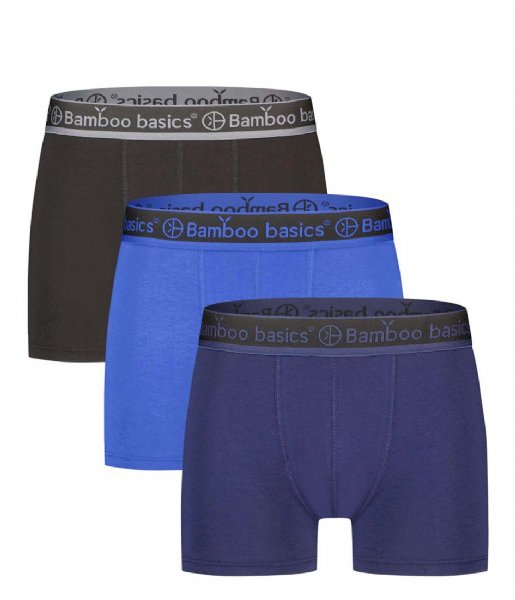 Bamboo Basics  Knitted 3-Pack Trunk Boxershorts Black Blue Navy
