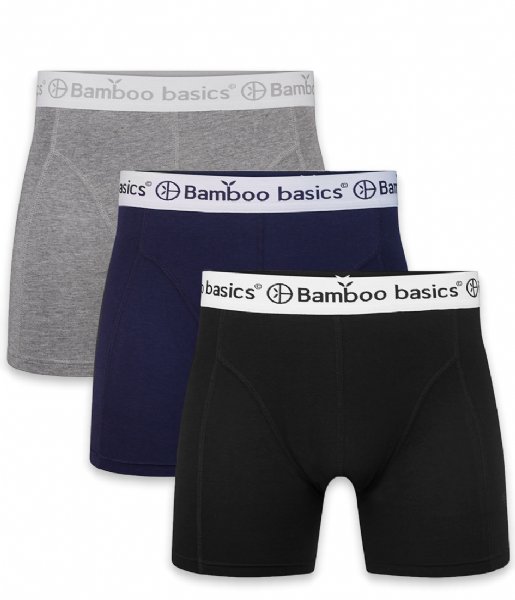 Bamboo Basics  Rico Boxershort 3-pack Grey Melange Navy Black (021)