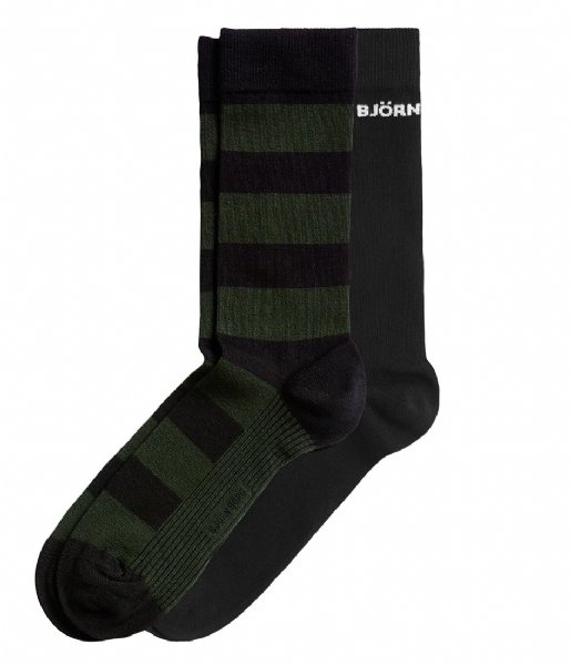 Bjorn Borg  Sock Ankle Block Stripe Performance 2 Pack Black beauty (90651)