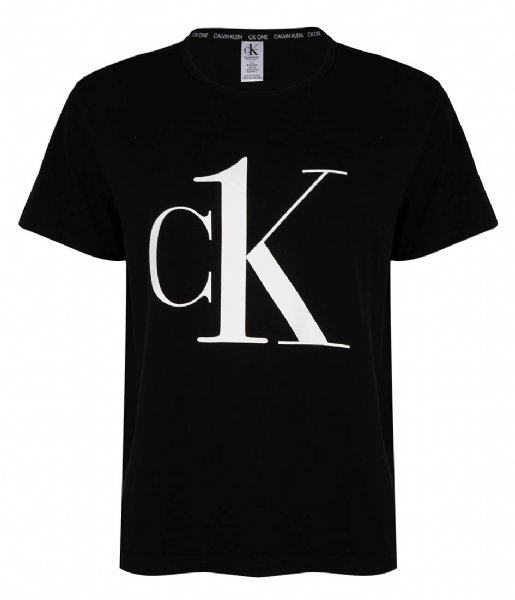 Calvin Klein  S/S Crew Neck Black White Logo (3WX)