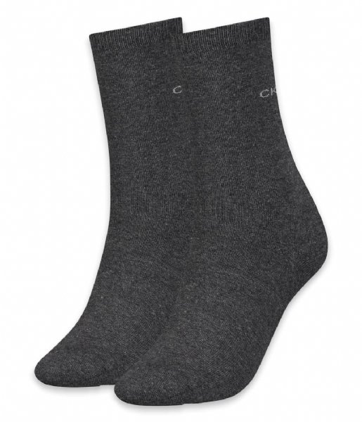 Calvin Klein  Women Sock 2-Pack Dark Grey Melange (004)