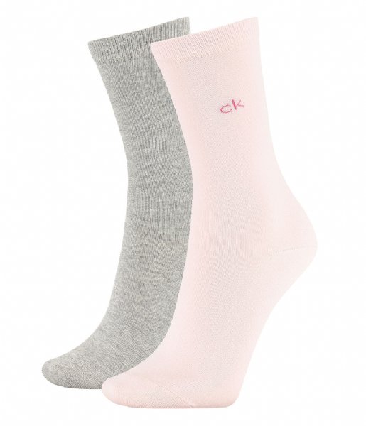 Calvin Klein  2P Crew Flat Knit Annika Light Pink Grey Combo (003)