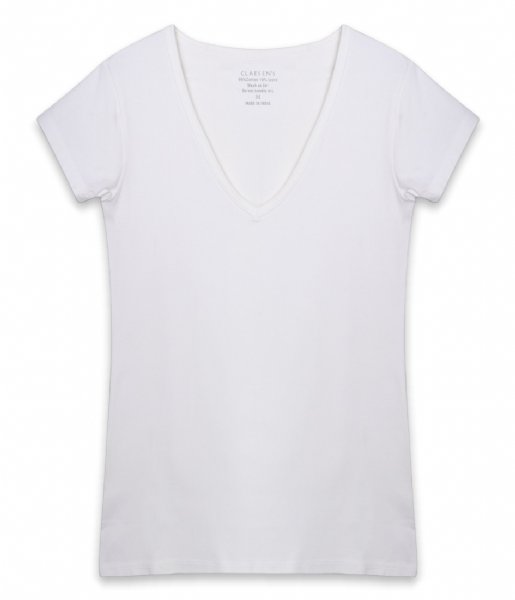 Claesens  V-Neck T-Shirt SS White