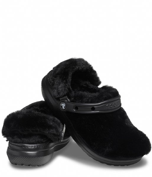 Crocs  Classic Fur Sure Black (1)