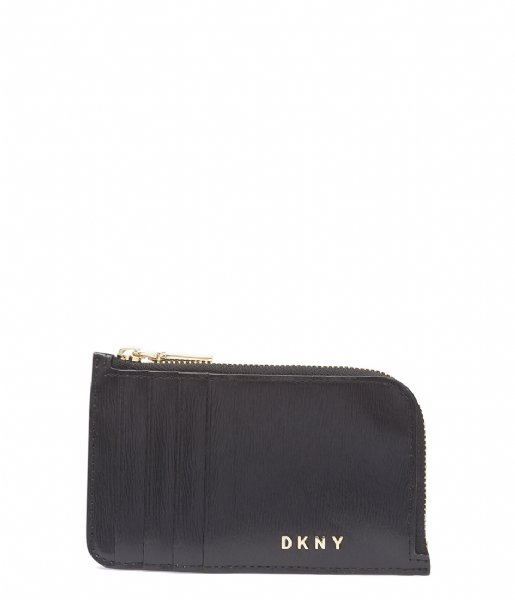 DKNY  Bryant Zip Card Holder Black gold