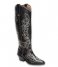 Fabienne Chapot  Jolly Knee High Embroidery Boot Black Cream White (9001 1003 )