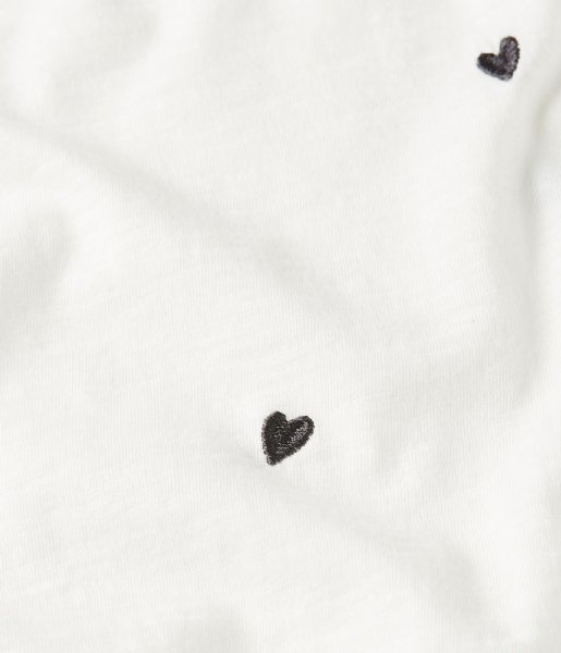 Fabienne Chapot  Phill V-Neck Heart T-Shirt Cream White (1003)