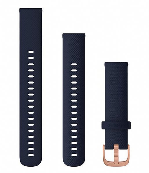 Garmin  Quick release Silicone watch strap 18 mm Navy blue with rosegold colored hardware