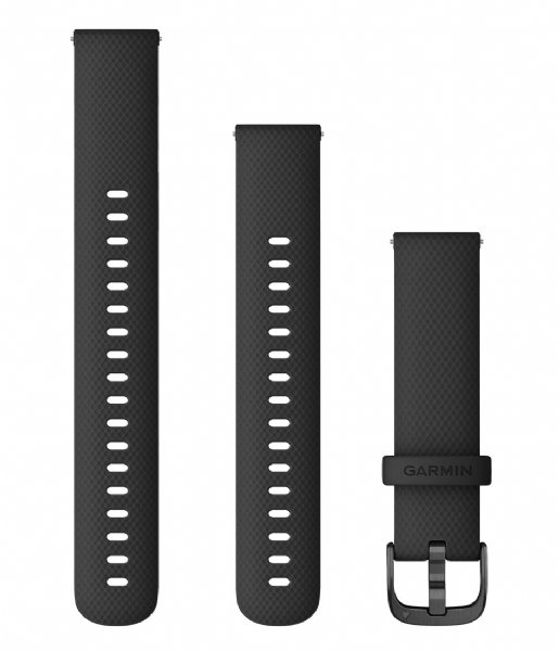 Garmin  Quick release Silicone watch strap 18 mm Black with slate gray hardware