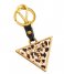 Guess  Leather Triangle Keyring White Multi