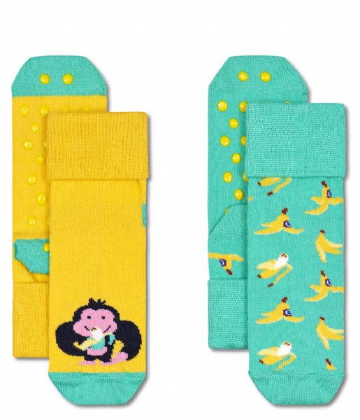 Happy Socks  2-Pack Kids Monkey & Banana Anti Slip Kids Monkey & Banana Anti Slip