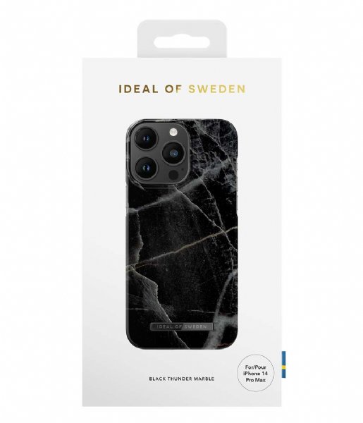 iDeal of Sweden  Fashion Case iPhone 14 Pro Max Black Thunder Marble (358)