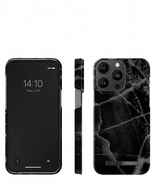 iDeal of Sweden  Fashion Case iPhone 14 Pro Max Black Thunder Marble (358)