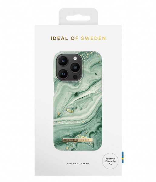 iDeal of Sweden  Fashion Case iPhone 14 Pro Mint Swirl Marble (258)