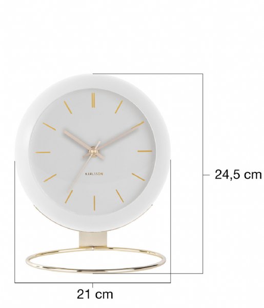 Karlsson  Table clock Globe Design Armando Breeveld white (KA5832WH)