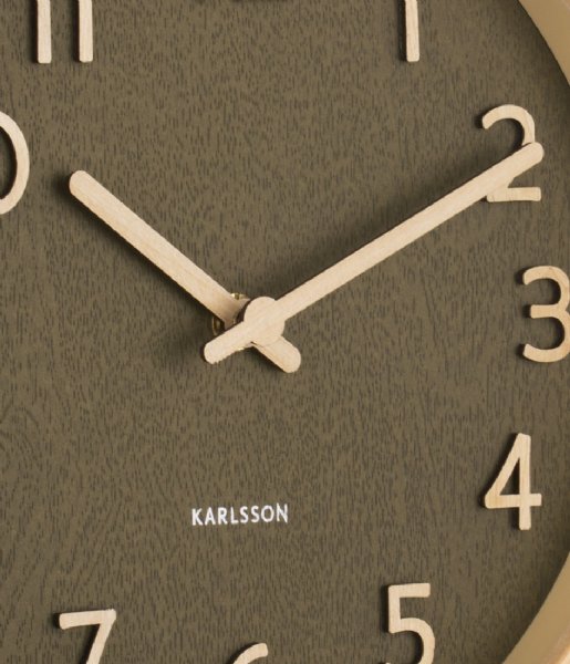 Karlsson  Wall clock Pure wood grain small Moss Green (KA5851MG)