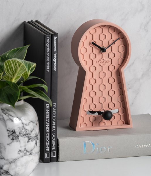 Karlsson  Table clock Honeycomb Pendulum concrete Pink (KA5871PI)