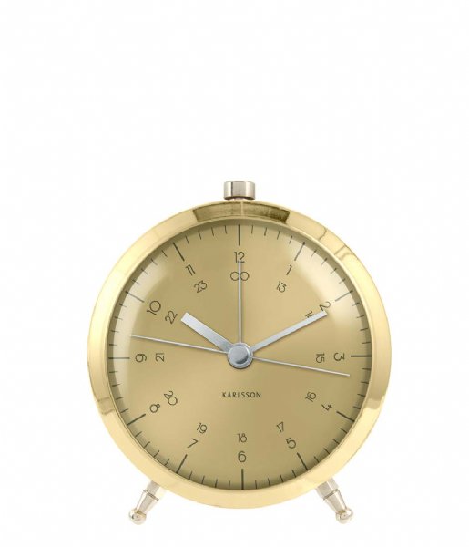 Karlsson  Alarm clock Button BOX32 Design brass plated (KA5599GD)