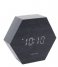 KarlssonAlarm clock Hexagon veneer white LED Black (KA5651BK)