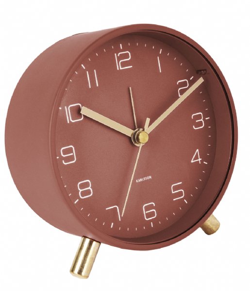 Karlsson  Alarm clock Lofty metal matt, D. 11cm Warm red (KA5752RD)