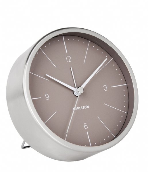 Karlsson  Alarm clock Normann brushed steel Warm grey (KA5670GY)