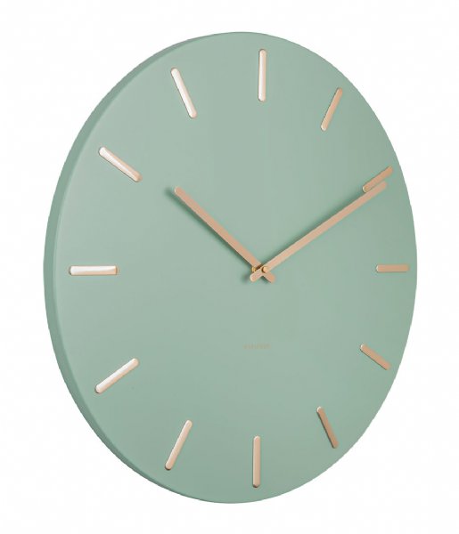 Karlsson  Wall clock Charm steel with gold battons Jade green (KA5716GR)