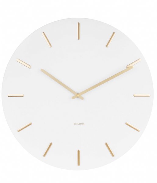 Karlsson  Wall clock Charm steel with gold battons White (KA5716WH)