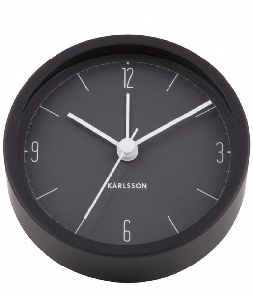 Karlsson  Alarm Clock Numbers and Lines Iron Matt Black (KA5736BK)
