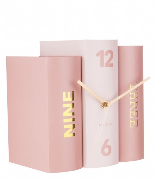 Karlsson  Table Clock Book Tones Paper Pink (KA5730)