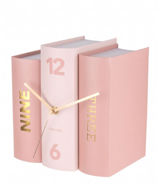 Karlsson  Table Clock Book Tones Paper Pink (KA5730)