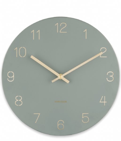 Karlsson  Wall Clock Charm Engraved Numbers Small Jungle Grn (KA5788GR)