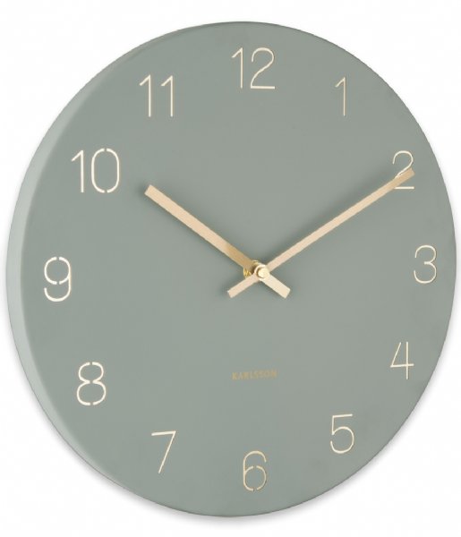Karlsson  Wall Clock Charm Engraved Numbers Small Jungle Grn (KA5788GR)