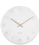KarlssonWall Clock Charm Engraved Numbers Small White (KA5788WH)